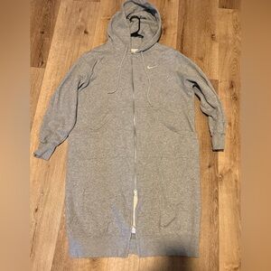 Nike Heather Gray Zip-Up Hoodie Dress